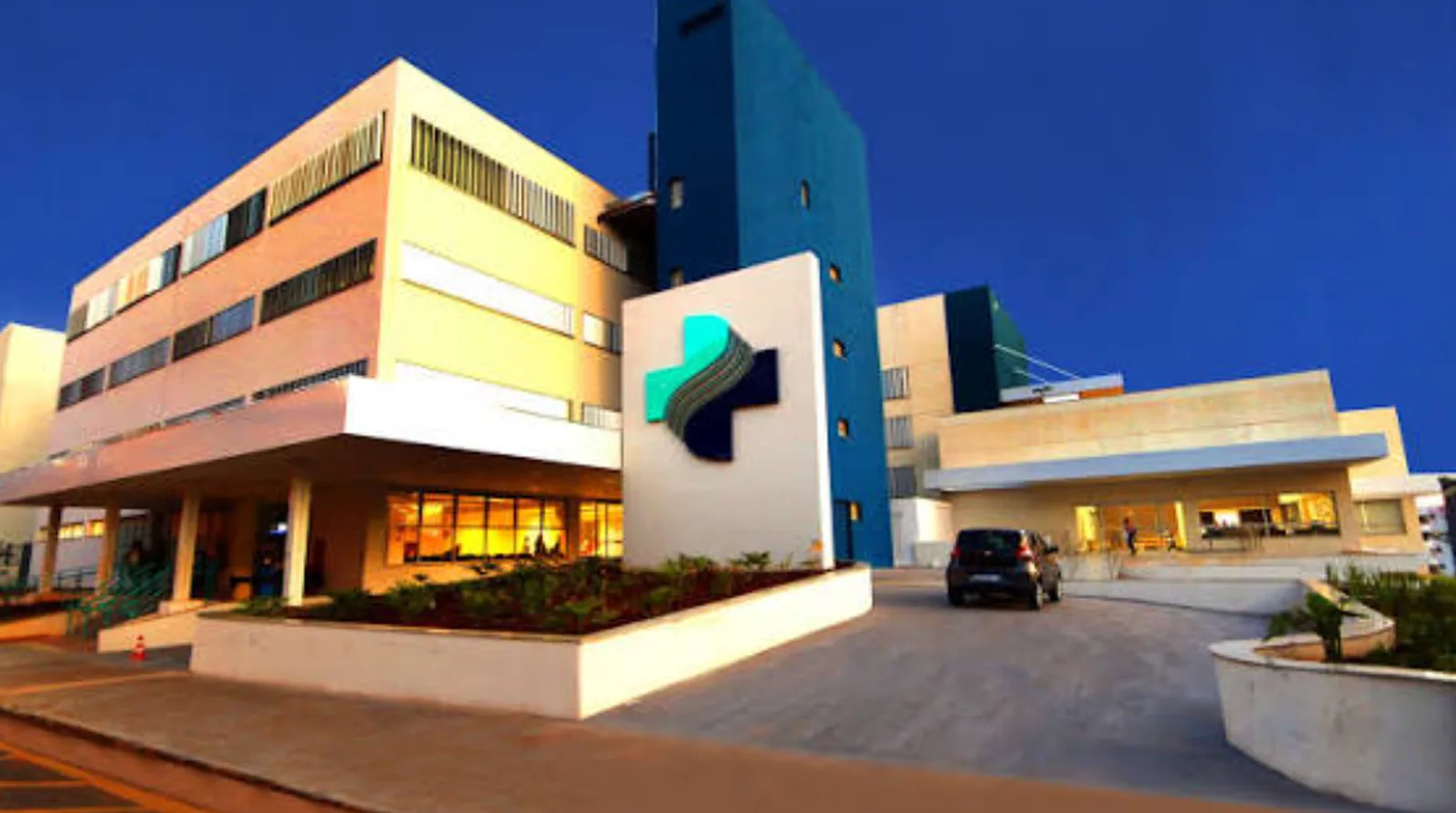 Fachada do Hospital Beneficente Unimar (HBU), em Marília, São Paulo