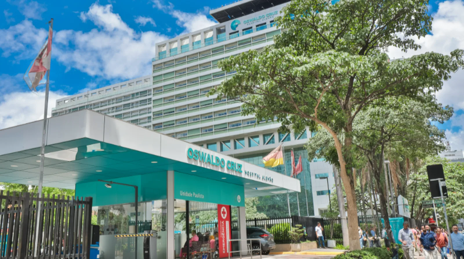 Fachada da Unidade Paulista do Hospital Alemão Oswaldo Cruz (HAOC), em São Paulo